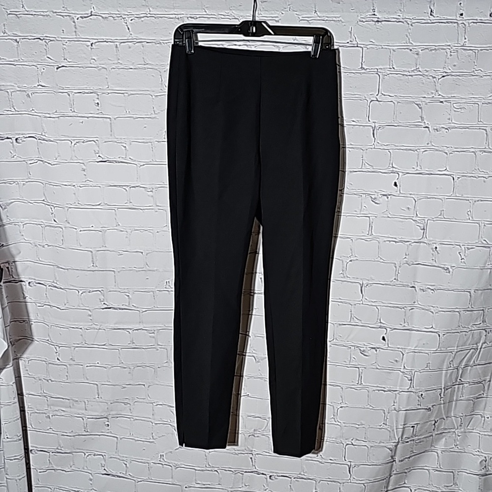 White House Black Market The Skinny black side zip ankle tab pants WP80